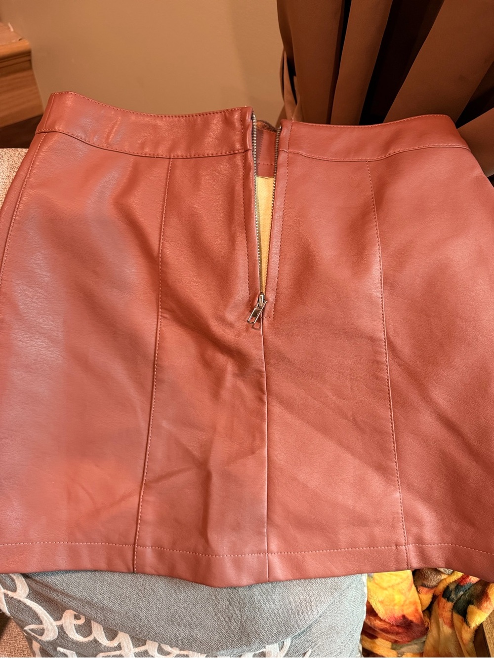 Forever 21 Faux Leather Rust Mini Skirt - Women's Skirt